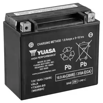 Yuasa AGM YTX20H-BS motorkerékpár akkumulátor, 12V 18,9Ah 310A J+