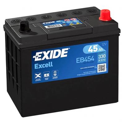 Exide Excell EB454 akkumulátor, 12V 45Ah 330A J+, japán