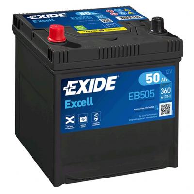 Exide Excell EB505 akkumulátor, 12V 50Ah 360A B+, japán