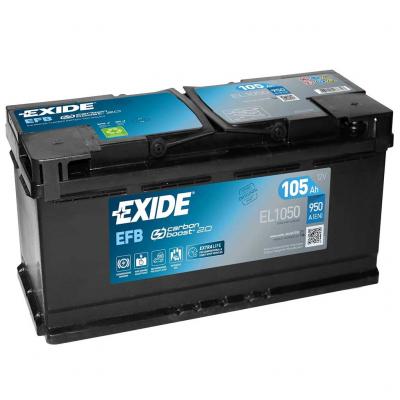 Exide Start-Stop EFB EL1050 akkumulátor, 12V 105Ah 950A, J+ EU, magas