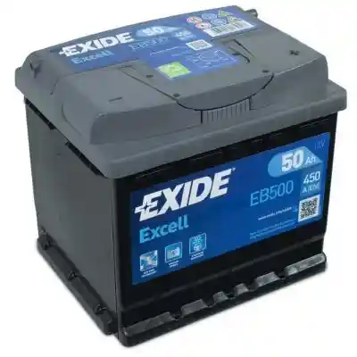 Exide Excell EB500 akkumulátor, 12V 50Ah 450A J+ EU, magas