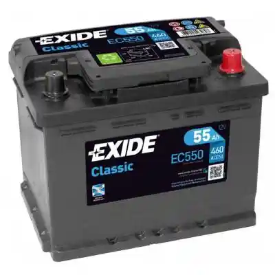 Exide Classic EC550 akkumulátor, 12V 55Ah 460A, J+ EU, magas