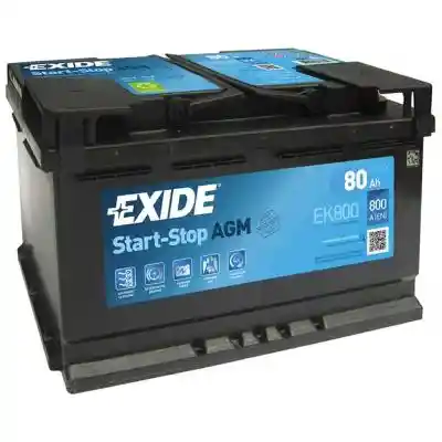 Exide Start-Stop AGM EK800 akkumulátor, 12V 80Ah 800A J+ EU magas