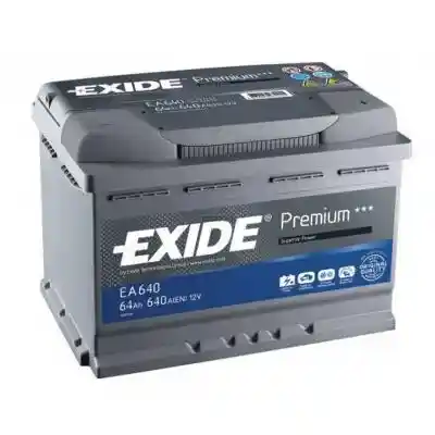 Exide Premium EA640 akkumulátor, 12V 64Ah 640A J+ EU, magas