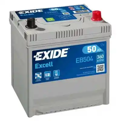 Exide Excell EB504 akkumulátor, 12V 50Ah 360A J+, japán