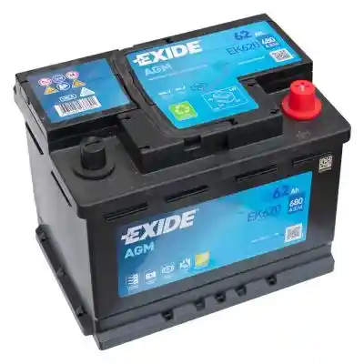 Exide Start-Stop AGM EK620 akkumulátor, 12V 62Ah 680A J+ EU, magas