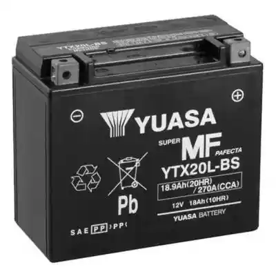 Yuasa AGM YTX20L-BS motorkerékpár akkumulátor, 12V 18Ah 270A J+