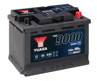 Yuasa AGM Start Stop Plus YBX9027 akkumulátor, 12V 60Ah 640A J+ EU, magas