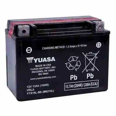 Yuasa AGM YTX15L-BS motorkerékpár akkumulátor, 12V 13,7Ah 230A J+
