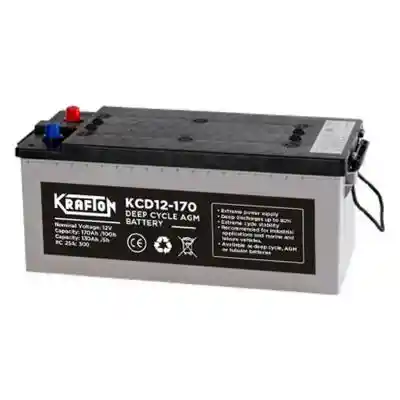 Krafton AGM Deep Cycle KCD12-170 munkaakkumulátor, napelem (szolár) akkumulátor, 12V 170Ah B+ EU