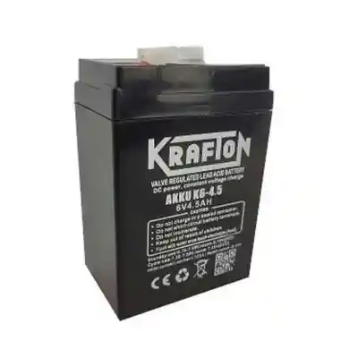 Krafton K6-4,5 zselés szünetmentes akkumulátor, 6V 4.5Ah