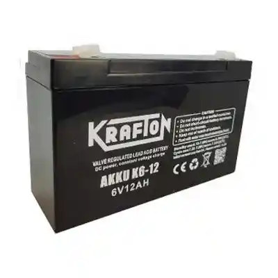 Krafton K6-12 zselés szünetmentes akkumulátor, 6V 12Ah